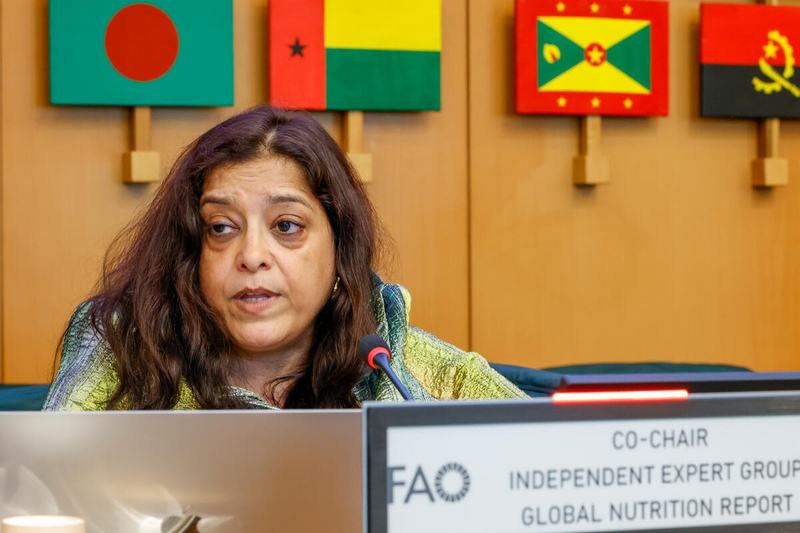 Shibani Ghosh, Co-Chair of the Global Nutrition Report's Independent Expert Group, details key findings from the 2026 Global Nutrition Report. Photo: ©FAO/Pier Paolo Cito
